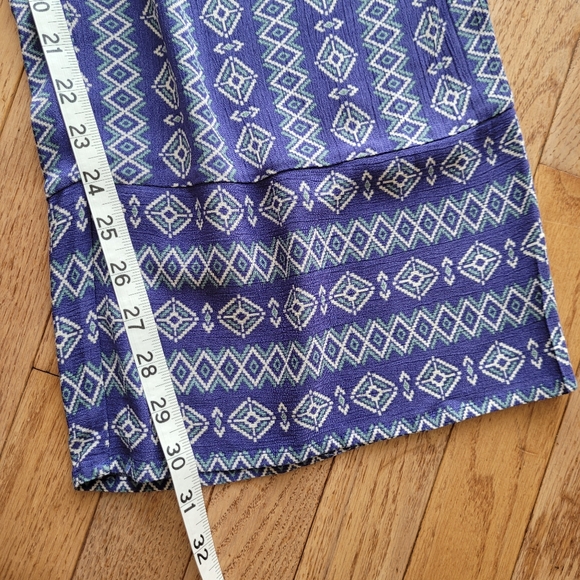 NWT Falls Creek Pull On Pants Women's Blue Purple Flowy Bohemian Size L - Picture 12 of 12